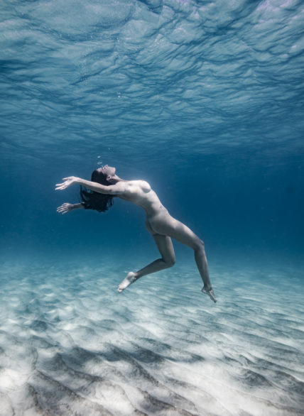 'Explosion' from the Levitation serie, St. Barth's fine art nudes, underwater photography, not Jean-Philippe Piter