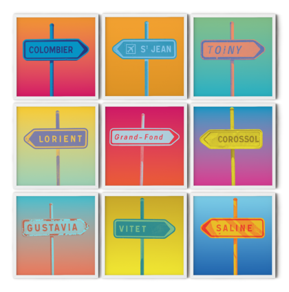 St. Barths poster art road sign collection