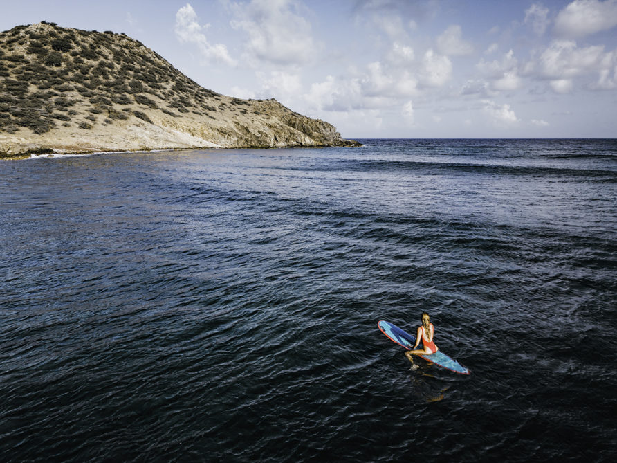 Aerial surf photography St Barth Toiny waves